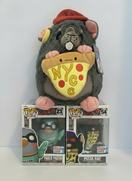 NYC Pizza Rat x Paulie Pigeon Collector Set | NYCC Exclusive Funko Pop! Duo with Plush